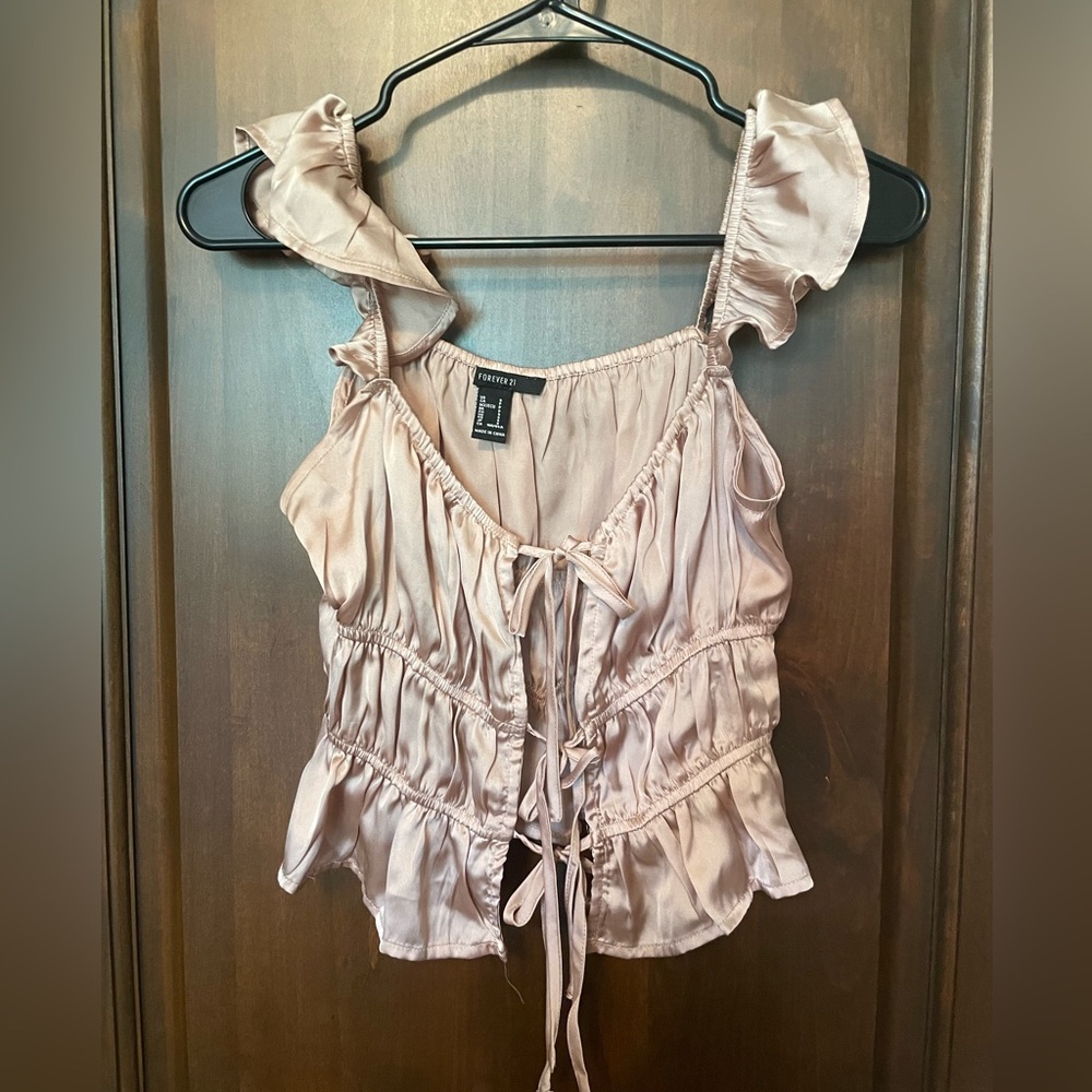 Forever 21 Champagne Satin Tank Top